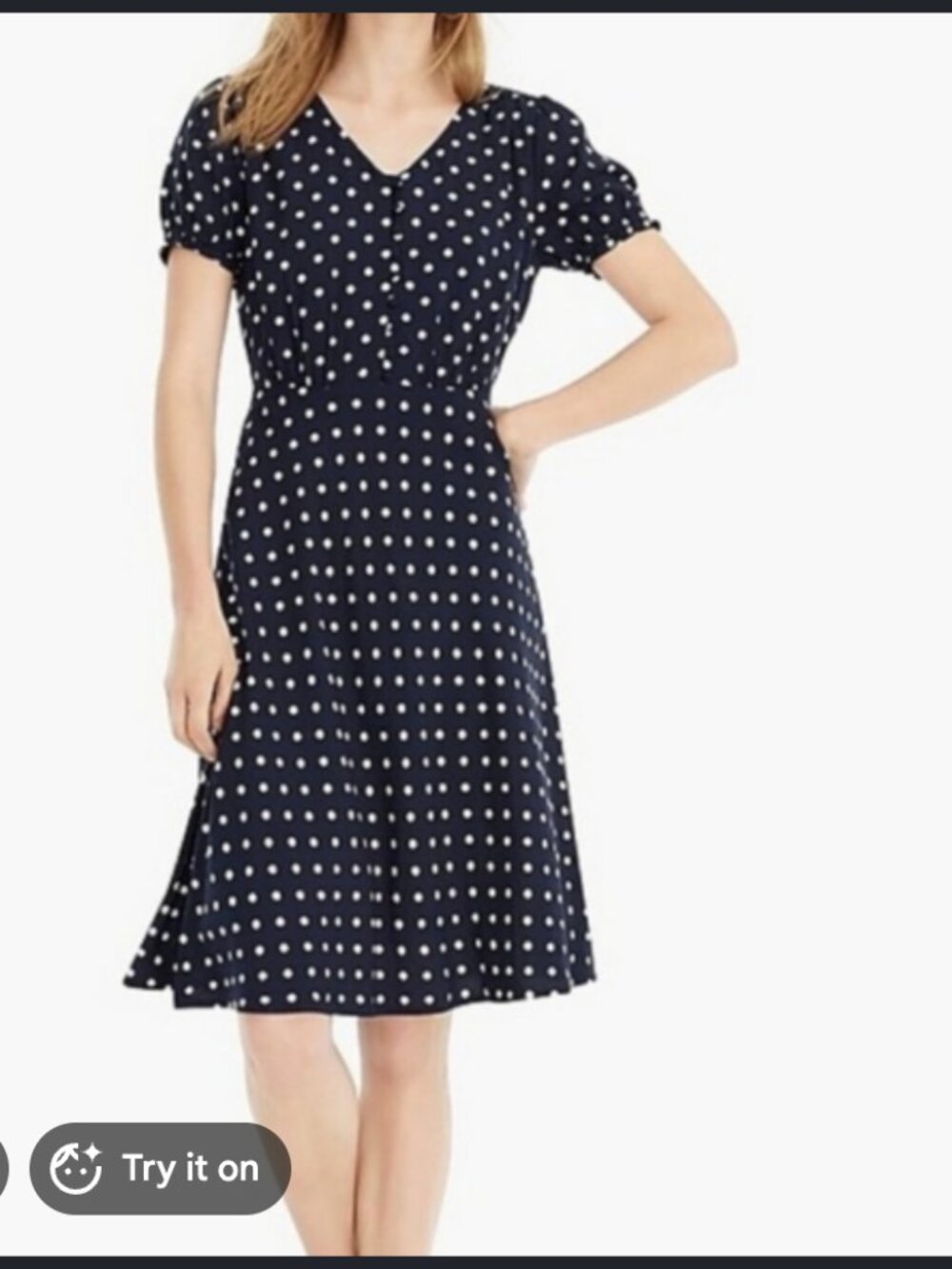 J.Crew Short-sleeve dress in polka-dot print - Size 00P